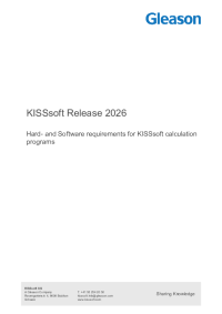 Hard- and Software requirements for calculation programs KISSsoft Release 2026