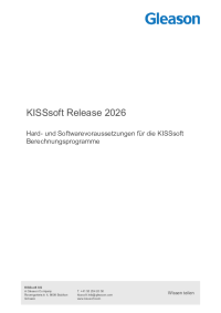 Hard- und Softwarevoraussetzungen f&uuml;r die  Berechnungsprogramme KISSsoft Release 2026