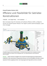Effizienz und Flexibilität für Getriebekonstruktionen