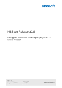 Presupposti hardware e software per i programmi di calcolo KISSsoft Release 2025