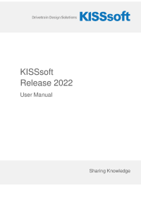 KISSsoft Release 2022 User Manual