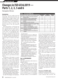 Changes in ISO 6336:2019 — Parts 1, 2, 3, 5 and 6