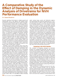 A Comparative Study of the  Effect of Damping in the Dynamic  Analysis of Drivetrains for NVH  Performance Evaluation