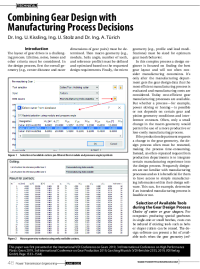 Combining Gear Design with Manufacturing Process Decisions