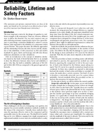 Reliability, Lifetime and Safety Factors