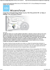 Comparison of Strength Rating of Plastic Gears